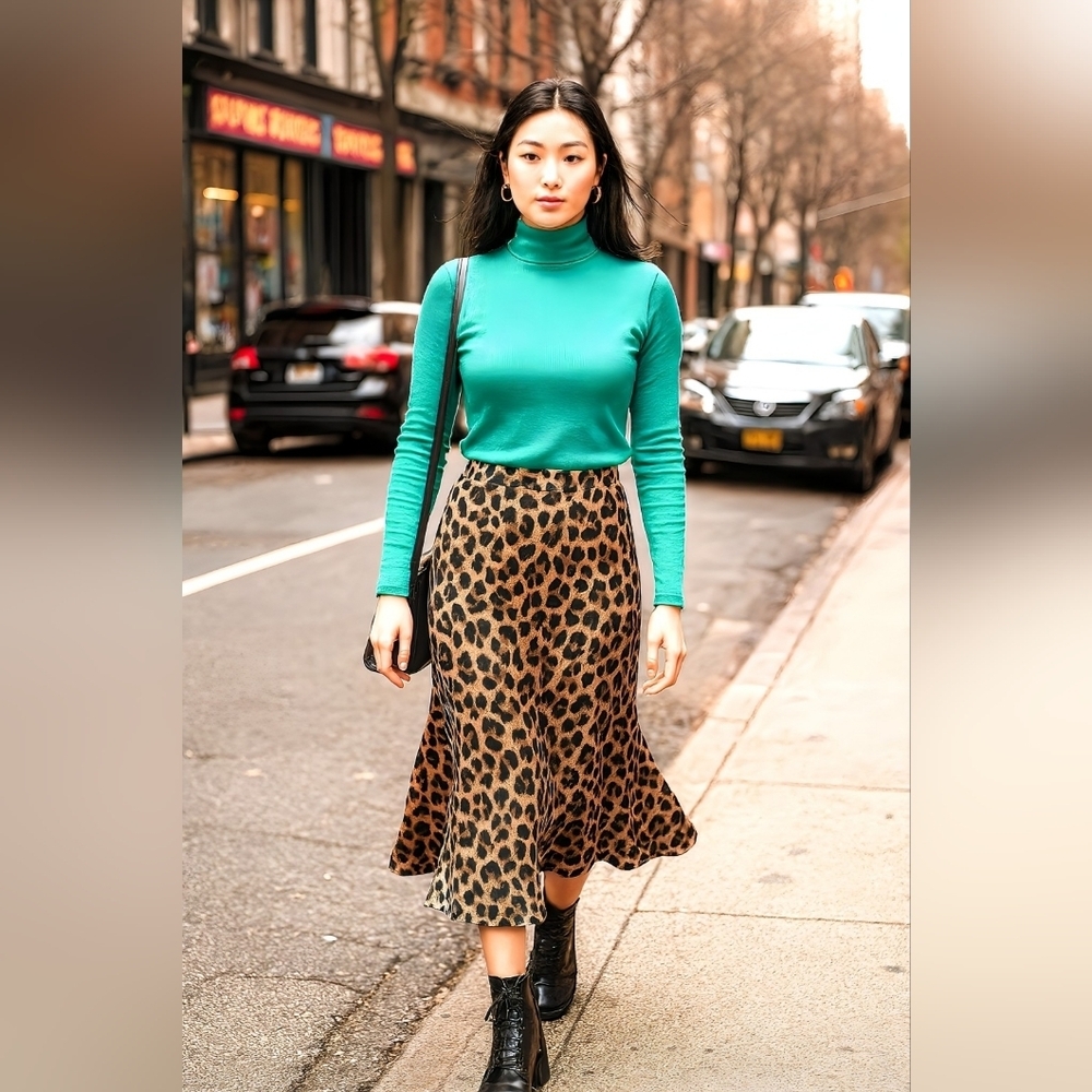 XS American Eagle Green Long Sleeve Turtleneck Ribbed